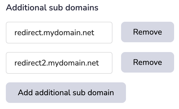 Domaines supplémentaires connectés